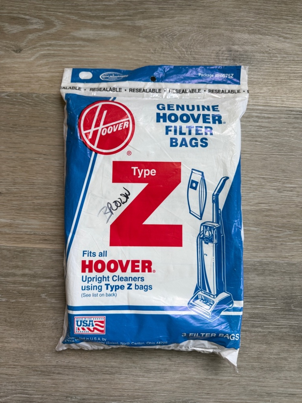 New Hoover Genuine Filter Bags, Type Z, specifically model number 4010075Z